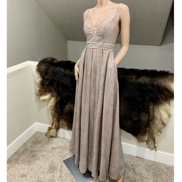 Glamorous Glittering Gown in Soft Pink - Picture 10 of 16